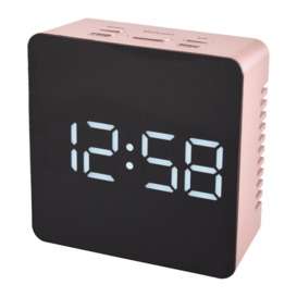 Digital Mirror Electric Alarm Tabletop Clock