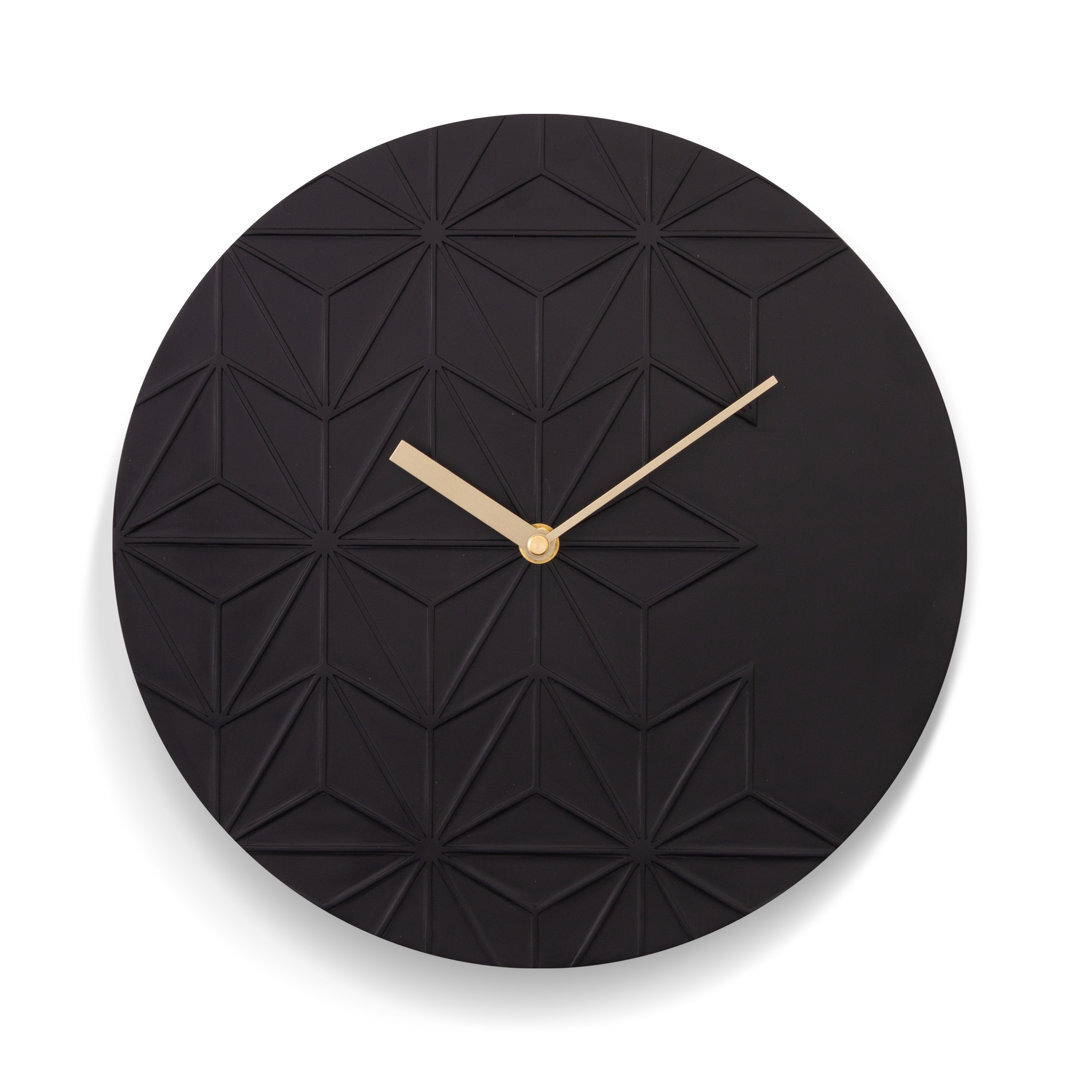 John Lewis ANYDAY Embossed Arabic Numeral Analogue Wall Clock, 36cm, Black