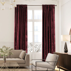 100% Blackout Thermal Extra Long & Extra Wide Shiny Velvet Decorative Curtain Panel