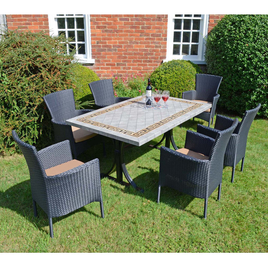 BURLINGTON Dining Table with 6 STOCKHOLM Chairs Garden Set