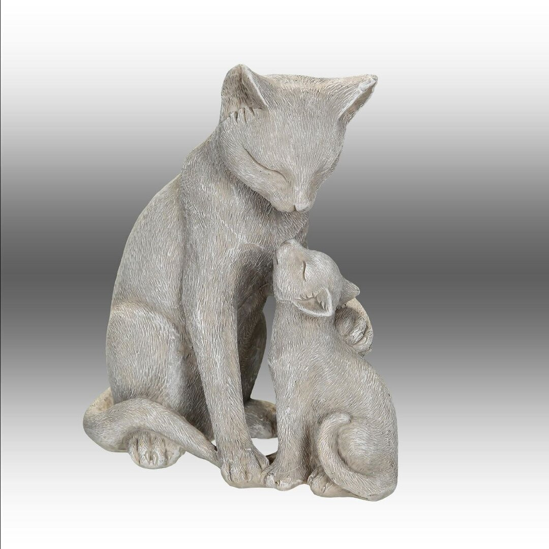 Ebel Buddha Cat with Kitten Figurine