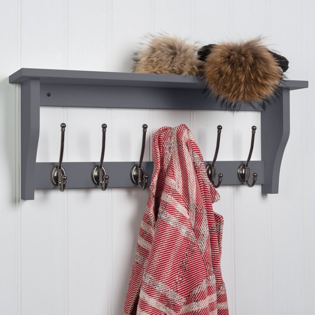 Lustig Shelf with 6 Coat Hooks