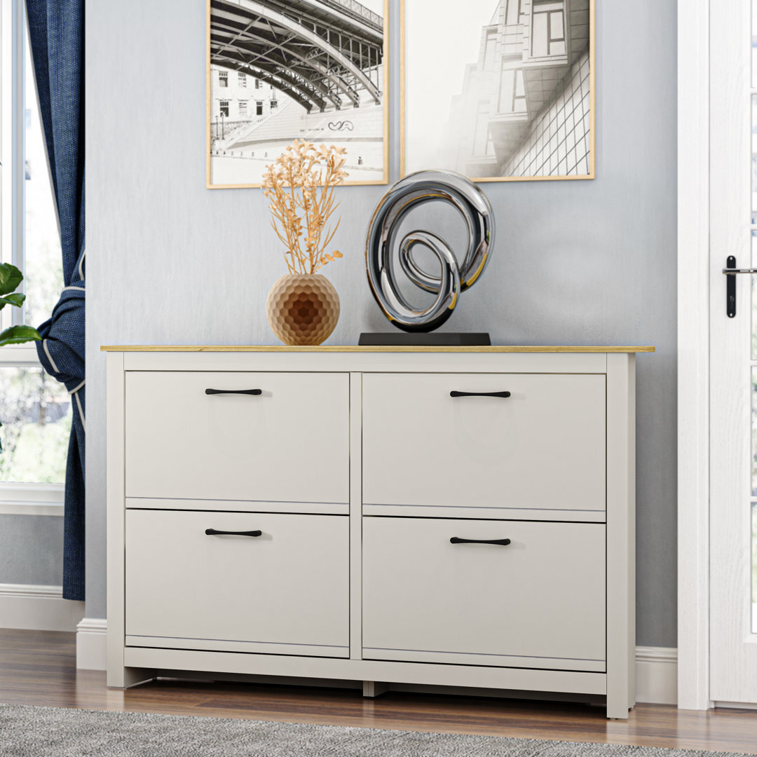 24 Pair 4 Door Flip Down Shoe Storage