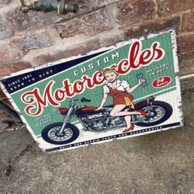 Kadynce Motorcycle Motorbike Garage Metal Retro Wall Décor