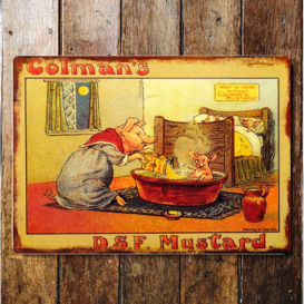 Colmans D.S.F. Mustard Pig Metal Wall DÃ©cor