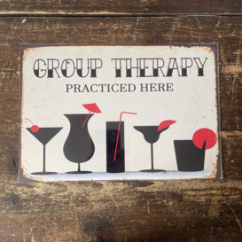 Group Therapy Practiced Here Bar Metal Wall Décor