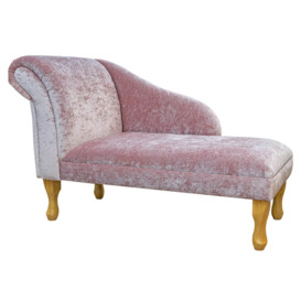 Blush Pink Crushed Velvet Chaise Longue