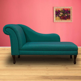 "60"" Large Chaise Longue in a Perth Plain Teal Fabric"