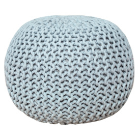 Antoinette 50Cm Round Knitted Pouffe Ottoman Hand Made