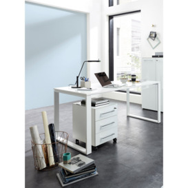 2 Piece Rectangular Writing Desk Office Set