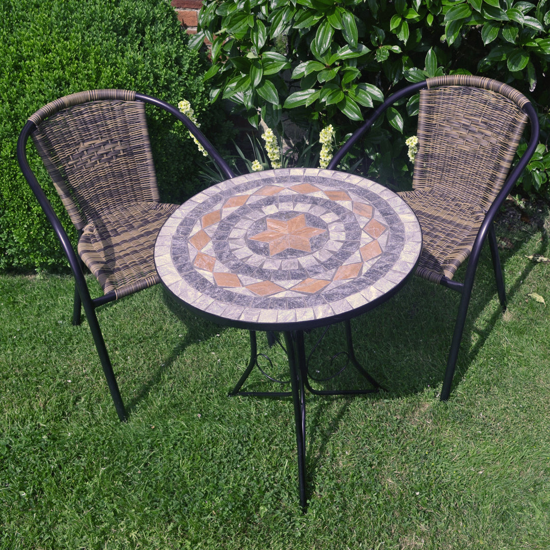 NOVA BISTRO 60cm Mosaic Table with San Remo Chair Garden Set