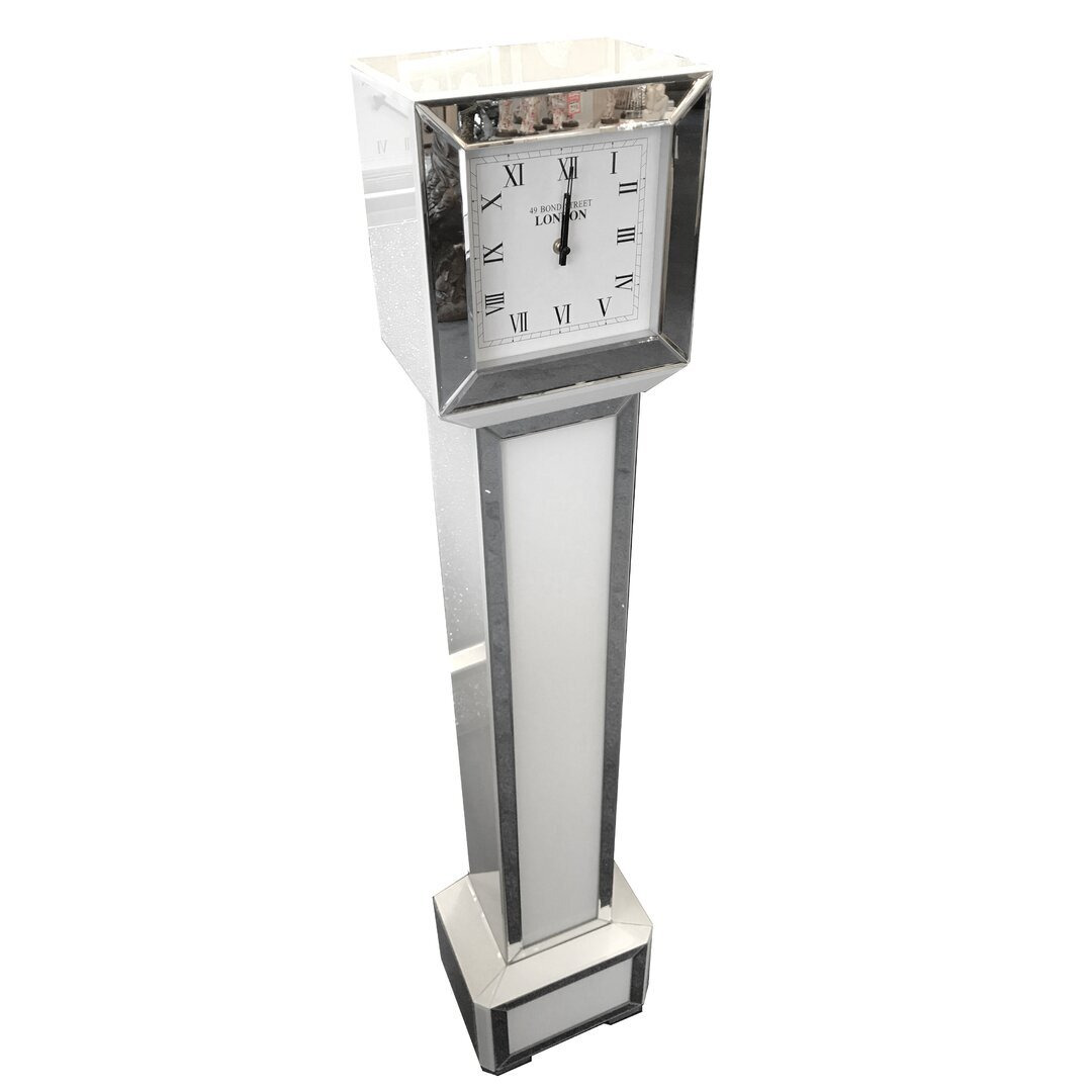 Square Face Mirrored Glass 143cm Grandfather Clock