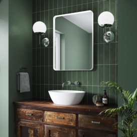 Metal Framed Wall Mounted Bathroom Mirror in White