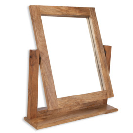 Solid Wood Framed Freestanding Dresser Mirror in Natural