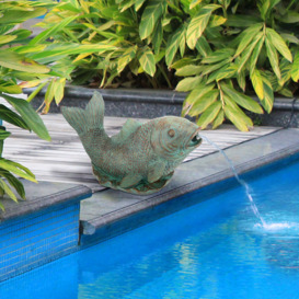 Japanese Koi Piped Spitter Garden Statue