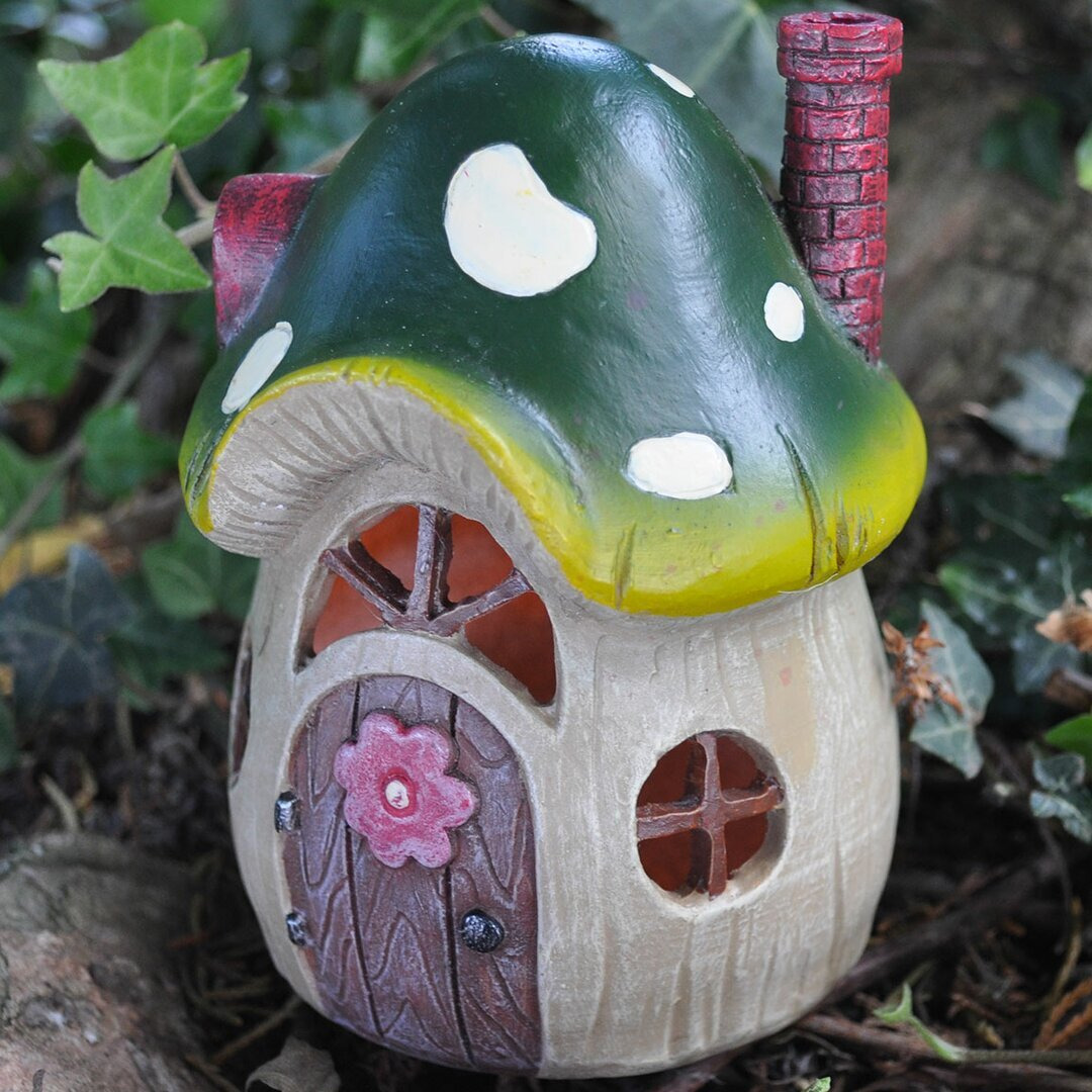 Mystical Mushroom Fairy Garden Toadstool House with LED Light Decoration