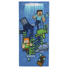 Minecraft 'Underwater Adventure' Beach Towel Standard 100% Cotton