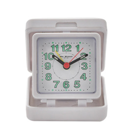 Analog Battery-Operated Alarm Tabletop Clock in White/Green/Black/Red