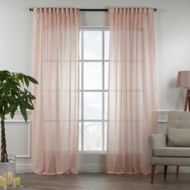Extra Long & Extra Wide Chiffon Faux Silk Crep Curtain Panels
