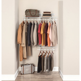 ClosetMaid 2 Shelf Adjustable ShelfTrack Wardrobe Shelving & Clothes Rail Kit - up to 1.2m Wide