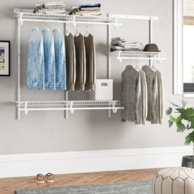 ClosetMaid 3 Shelf Adjustable ShelfTrack Wardrobe Shelving & Clothes Rail Kit - 1.2m to 1.8m Wide