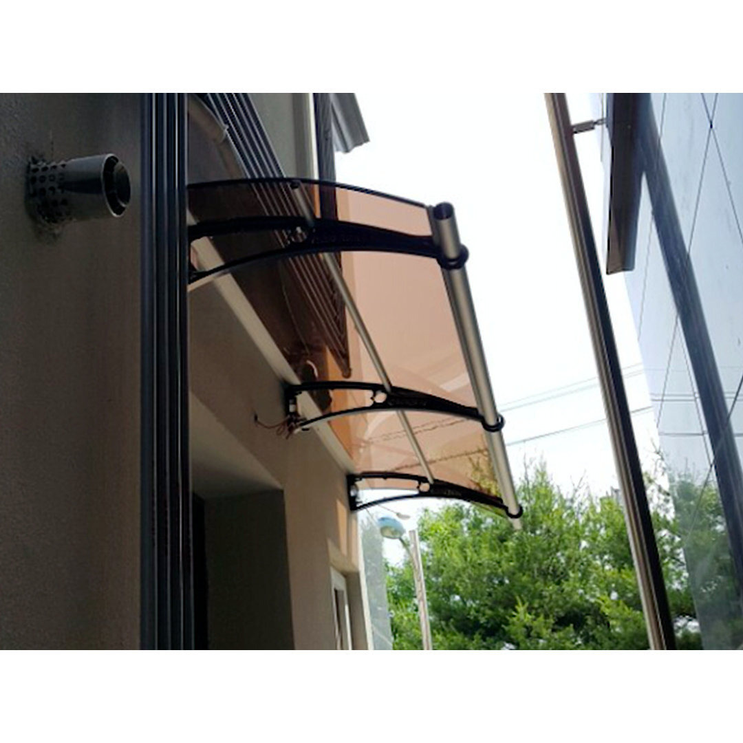 CANOFIX 3m W x 0.5m D Door Canopy Black-Bracket Bronze-Sheet