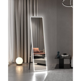 Dripex Led Full Length Mirror, Free Standing Floor Mirror, Wall Mounted Hanging Mirror With Dimming & 3 Color Lighting For Bedroom(150 X 40cm)