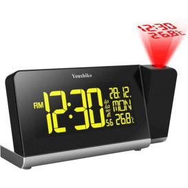 Digital Electric Alarm Tabletop Clock in Black/Silver