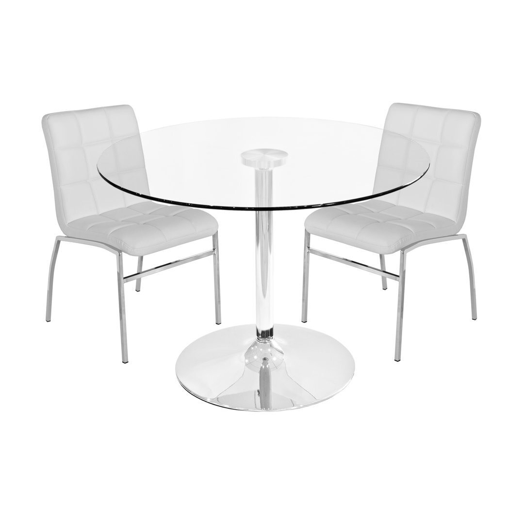 Chet Dining Set with 2 Chairs