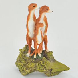 Tiedemann Meerkat Family on a Rock Figurine