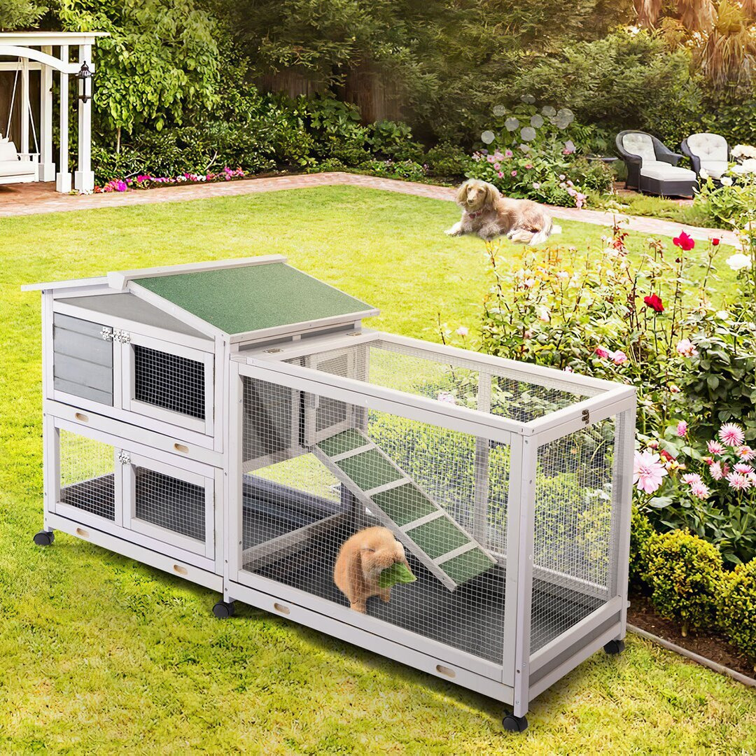 Wooden Rabbit Hutch Outdoor Bunny Cage by Wayfair