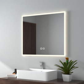 bathroom mirror with lighting 85 x 75cm LED bathroom mirror with touch, anti-fog, dimmable, memory function, neutral lighting. Bathroom wall mirror IP