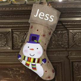 Snowman Personalised Christmas Stocking