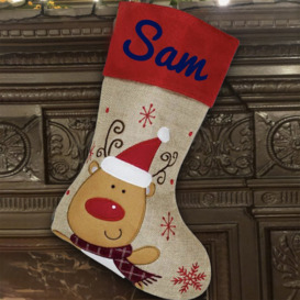 Reindeer Personalised Christmas Stocking