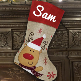 Reindeer Personalised Christmas Stocking