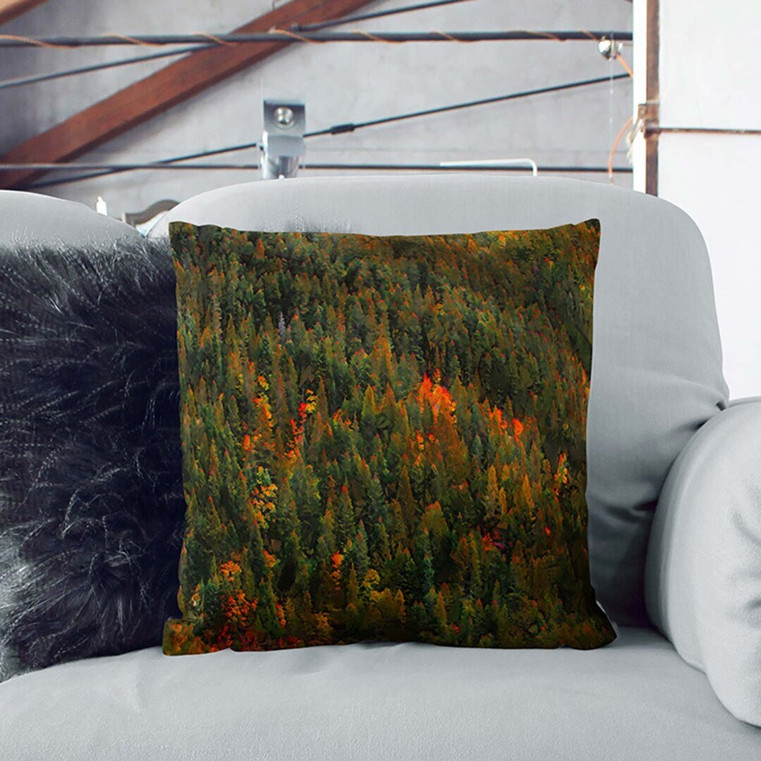 Autumn Forest in Switzerland Cushion with Filling