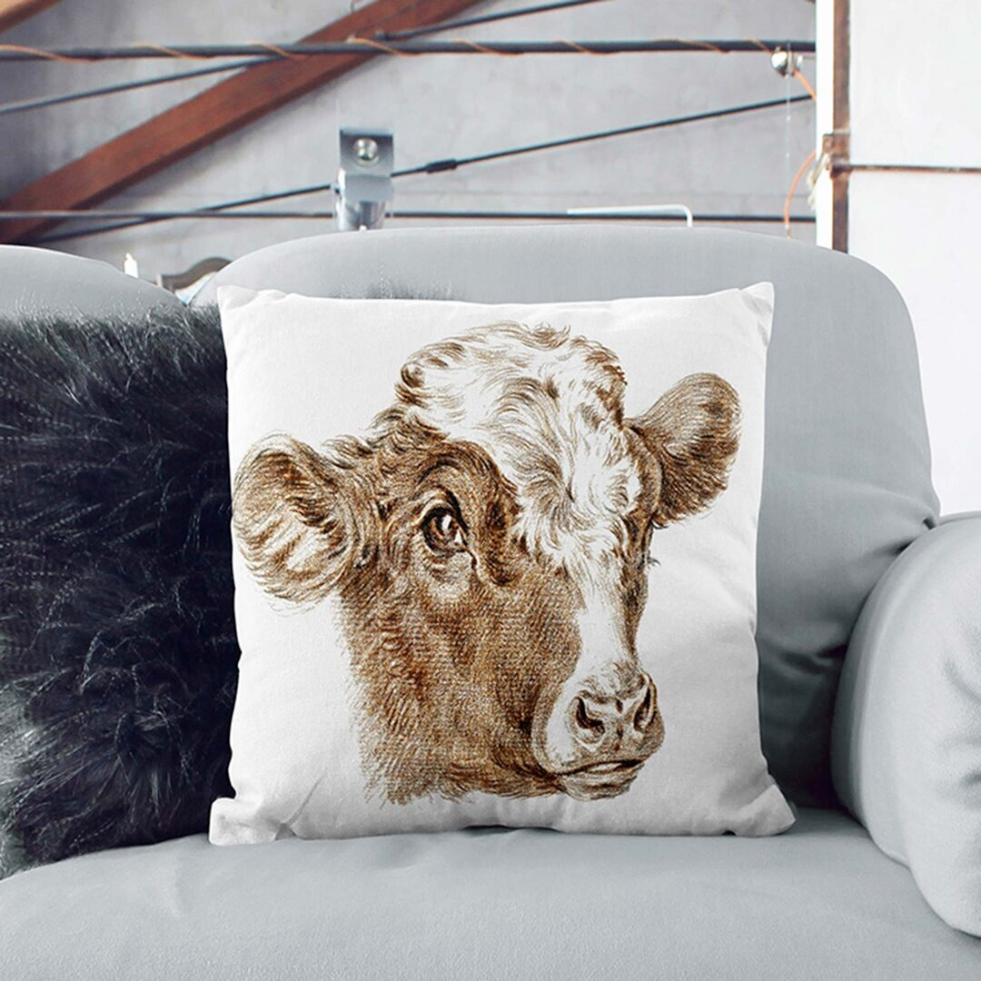 Cow Calf by Jean Bernard Cushion with Filling
