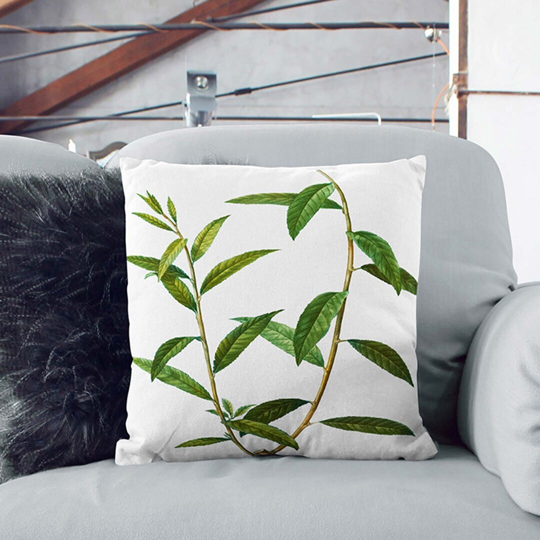 Golden Willow Tree Branch by Pierre-Joseph Redoute Cushion with Filling