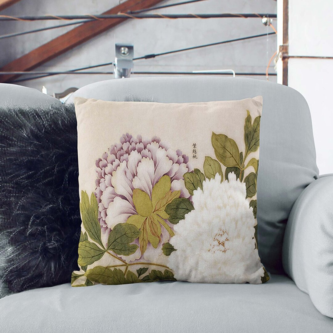 Flowers by Zhao Zhiqian Cushion with Filling