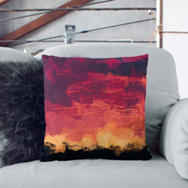 Flaming Skies in Abstract Cushion with Filling
