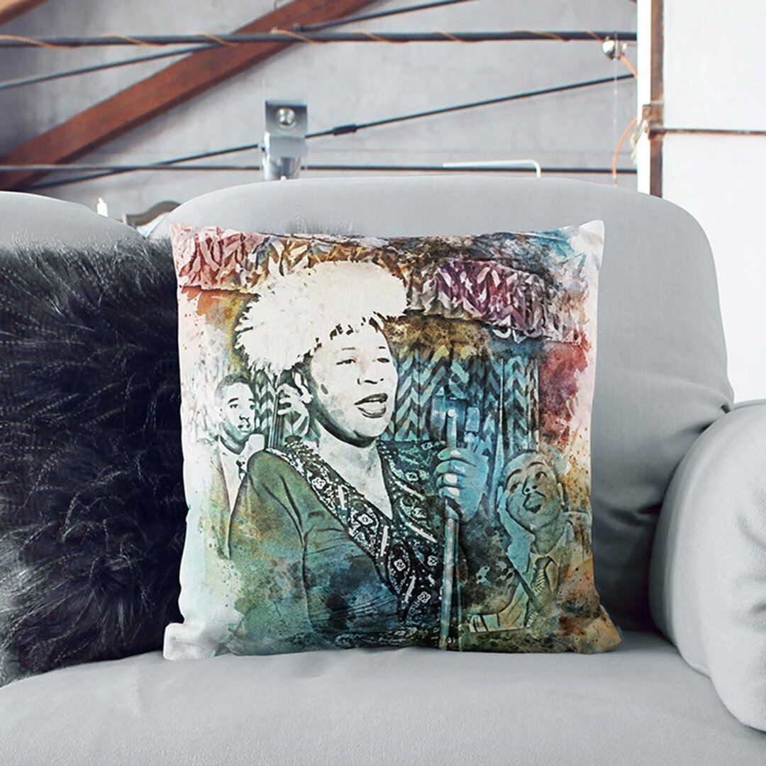 Ella Fitzgerald in Abstract Cushion with Filling