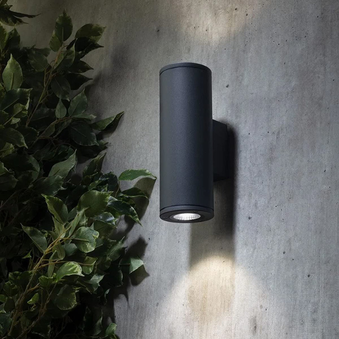 Mullens Dark Grey Integrated LED Outdoor Armed Sconce