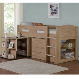 Agnew Single (3') Mid Sleeper Loft Bed with Bookcase by Mack