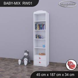 Baby Mix 187Cm H x 45Cm W Kids Bookcase