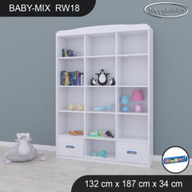 Baby Mix 132Cm Kids Bookcase Cube Unit