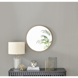 Alcantera Round Metal Frame Wall Mirror Simple and Elegant Modern Design