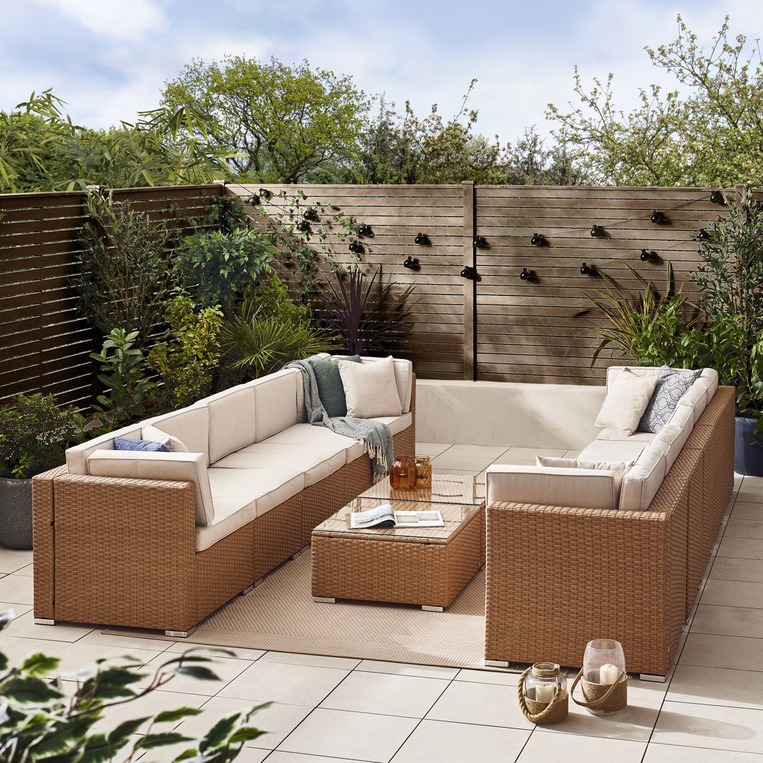 Miacomet Modular Garden Sofa and Table Set 10 Seater PE Rattan for Modern Gardens and Patios