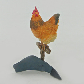 Hen on Plough Lugenia Figurine