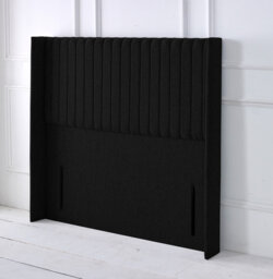"Multipanel Winged Chenille 4ft6 Double 50"" Headboard - Purple"