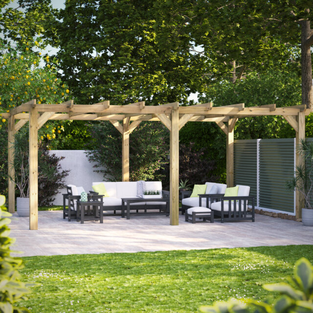 Powersheds 20 x 14ft Timber Pressure Treated Pergola